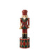 Kaarshouder Notenkraker Large van J-Line, beeldje van hars in rood en groen van 32,5 cm hoog