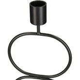 Kaarshouder Ringen Zwart 11x8x39cm 1 + 1 Gratis - Kandelaar - Living Lovely - livinglovely.nl
