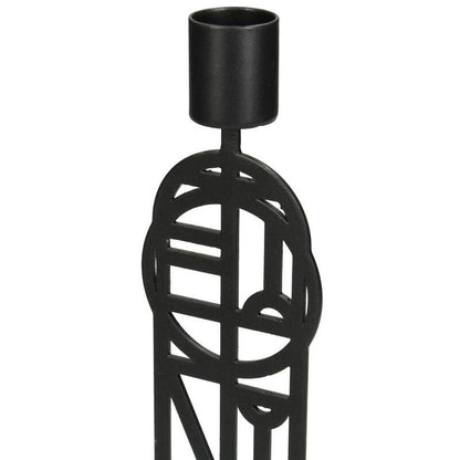 Kaarshouder Zwart 12x6x23cm 1 + 1 Gratis - Kandelaar - Living Lovely - livinglovely.nl