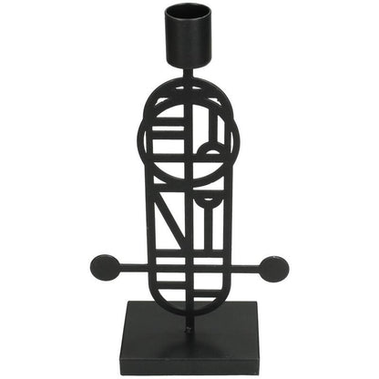 Kaarshouder Zwart 12x6x23cm 1 + 1 Gratis - Kandelaar - Living Lovely - livinglovely.nl