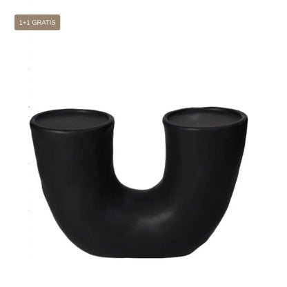 Kaarshouder Zwart 23x9x16cm 1 + 1 Gratis - Kandelaar - Living Lovely - livinglovely.nl