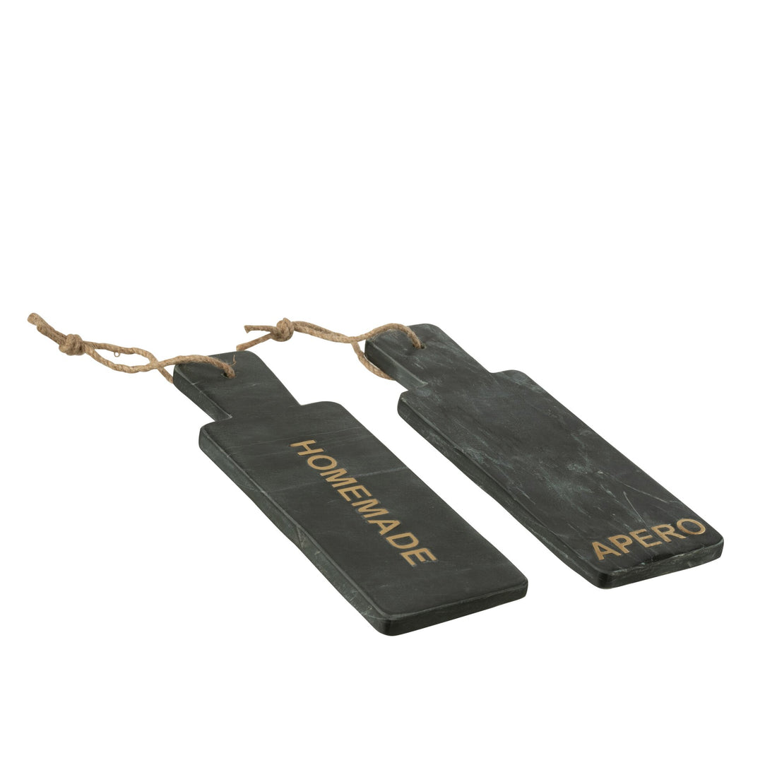 Kaasplank Rechthoek Marmer Zwart/Goudkleurig Small Assortiment Van 2 J-Line