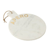 Kaasplank Rond Apero Marmer Wit - Serveerplank - J-Line - livinglovely.nl