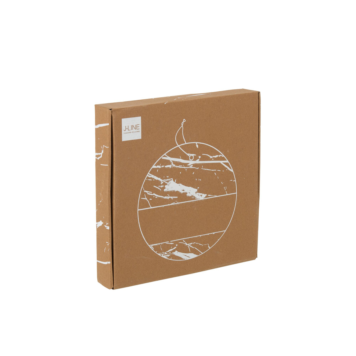 Kaasplank Rond Marmer Beige/Naturel J-Line