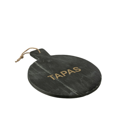 Kaasplank Rond Marmer Zwart/Goudkleurig J-Line