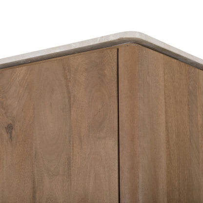 Kabinet Dallas van Starfurn in naturel mangohout, 55 cm breed en 200 cm hoog