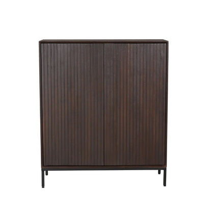Zijaanzicht van het 100 cm brede Madison kabinet op het zwart gelakte onderstel