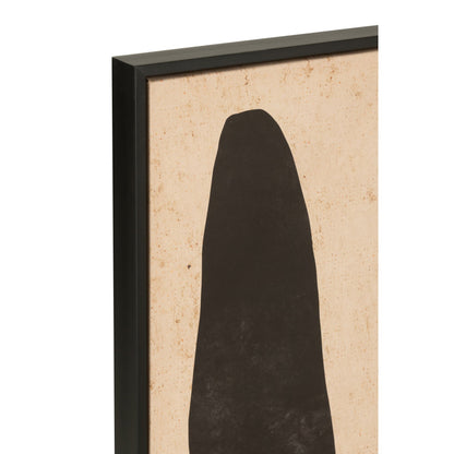 Kader Blad Abstract Hout/Canvas Bruin/Zwart J-Line