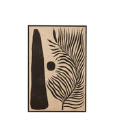 Kader Blad Abstract Hout/Canvas Bruin/Zwart - Schilderij - J-Line - livinglovely.nl