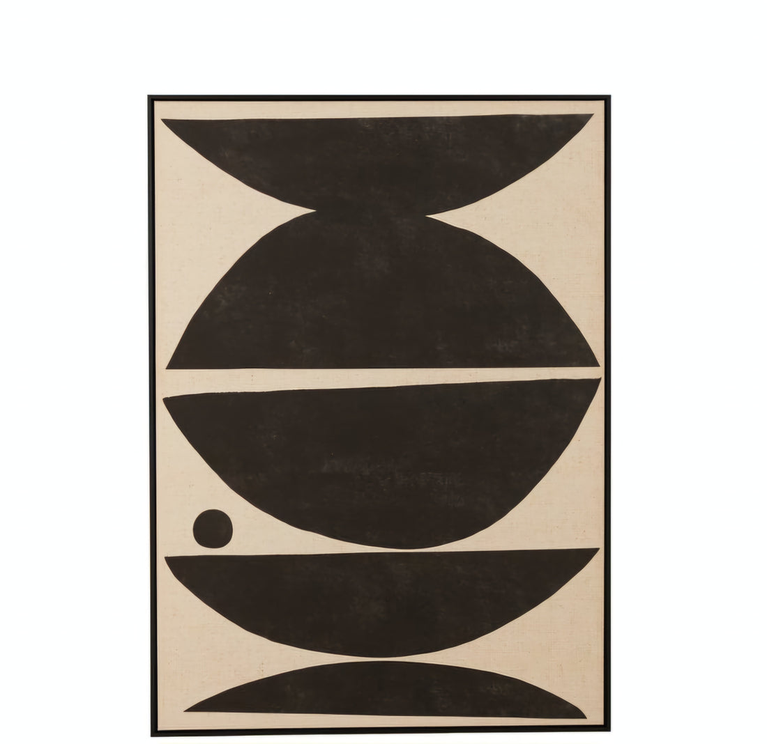 Kader Vormen Etnisch Hout/Canvas Bruin/Zwart - Schilderij - J-Line - livinglovely.nl