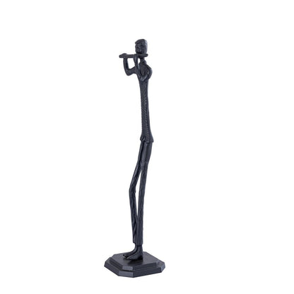Kali Black casted alu statue man with flute PTMD - Beeld - PTMD - livinglovely.nl