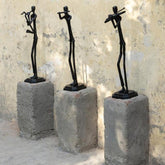 Kali Black casted alu statue man with flute PTMD - Beeld - PTMD - livinglovely.nl