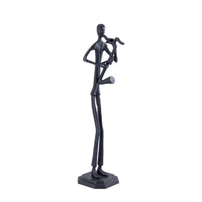 Kali Black casted alu statue man with saxophone PTMD - Beeld - PTMD - livinglovely.nl