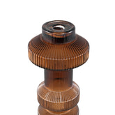 Kandelaar Galinda M - 13x13x60 cm - Glas - Bruin PTMD - Kaarshouder - PTMD - livinglovely.nl