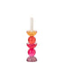 Glazen kandelaar van J-Line in oranje roze, Ø8cm x H21cm
