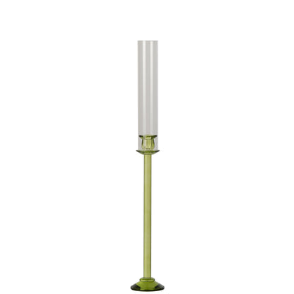Kandelaar Kristal Groen Medium van J-Line, kristallen kandelaar in groen van Ø11cm x H80cm