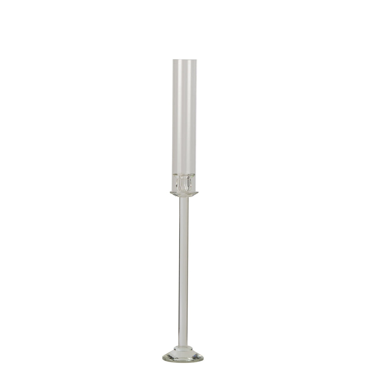 Kandelaar Kristal Transparant Medium van J-Line, kristallen kandelaar in transparant van Ø11cm x H80cm