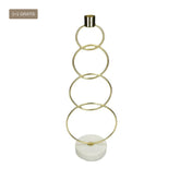 Kandelaar Ringen Goud op marmeren voet 13x9x36cm 1 + 1 Gratis - Kandelaar - Living Lovely - livinglovely.nl