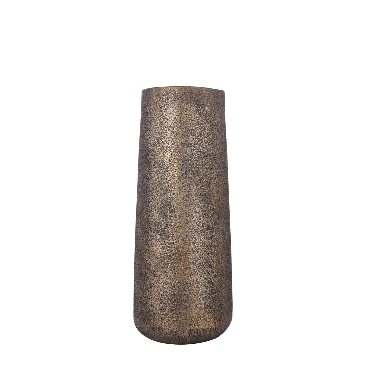 Kardine Antique Gold Alu Pot Dented Pattern High S van PTMD, hoge aluminium pot in antiek goud op witte achtergrond
