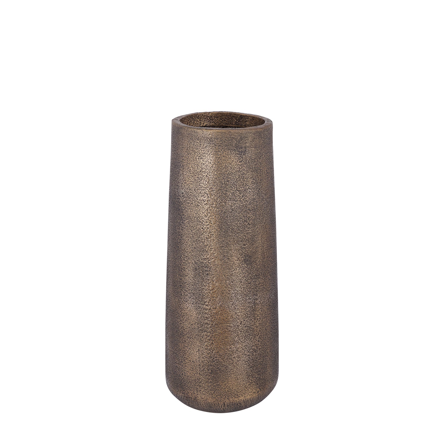 Kardine Antique Gold Alu Pot Dented Pattern High S van PTMD, packshot vanuit een andere hoek op witte achtergrond