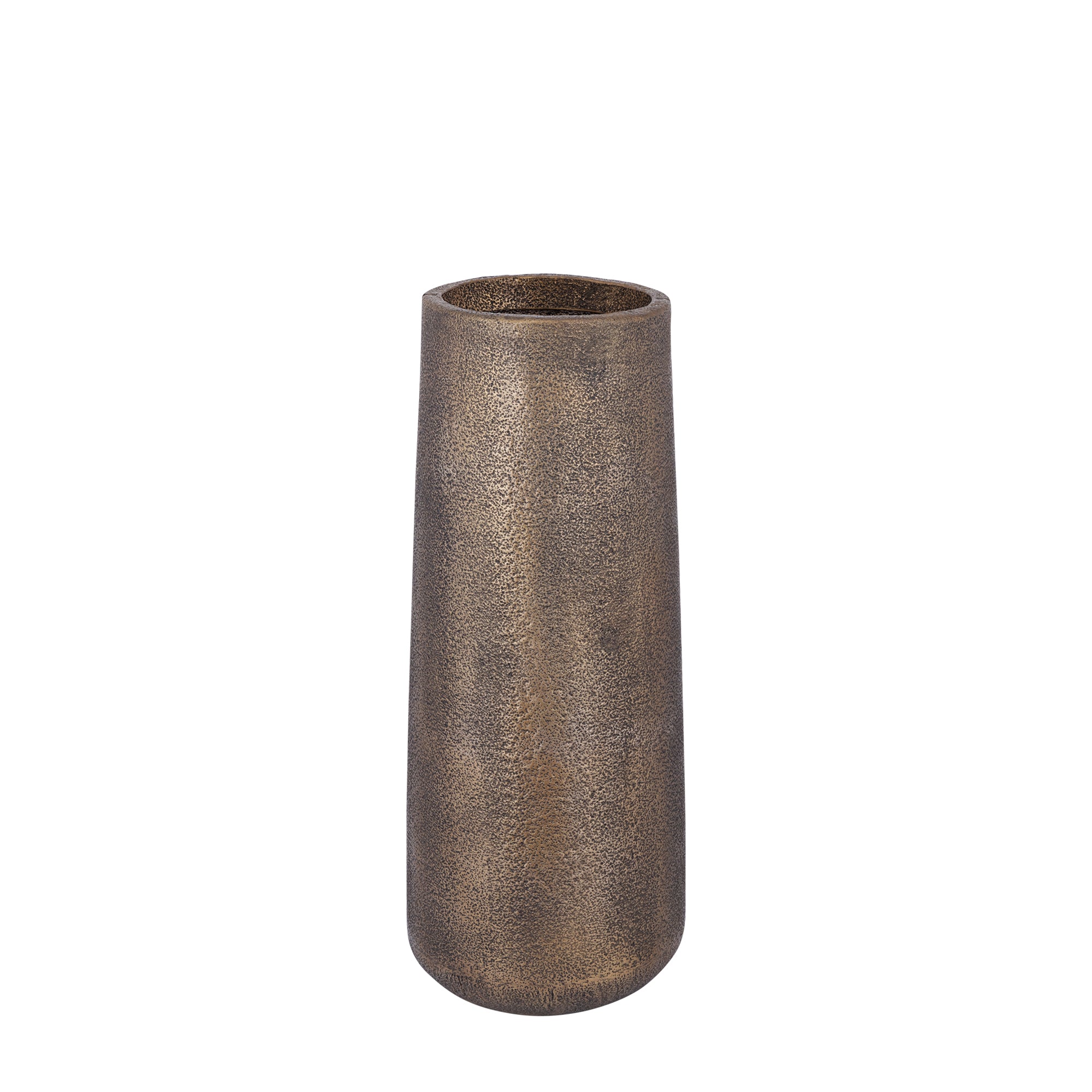 Kardine Antique Gold Alu Pot Dented Pattern High S van PTMD, packshot vanuit een andere hoek op witte achtergrond