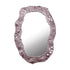 Kariss Bronze Casted Alu Mirror Rough Oval Shape van PTMD, ovale spiegel met ruwe bronskleurige lijst op witte achtergrond