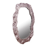 Kariss Bronze Casted Alu Mirror Rough Oval Shape van PTMD, tweede aanzicht van de spiegel op witte achtergrond