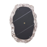 Kariss Bronze Casted Alu Mirror Rough Oval Shape van PTMD, detail van de ruwe gegoten aluminium rand