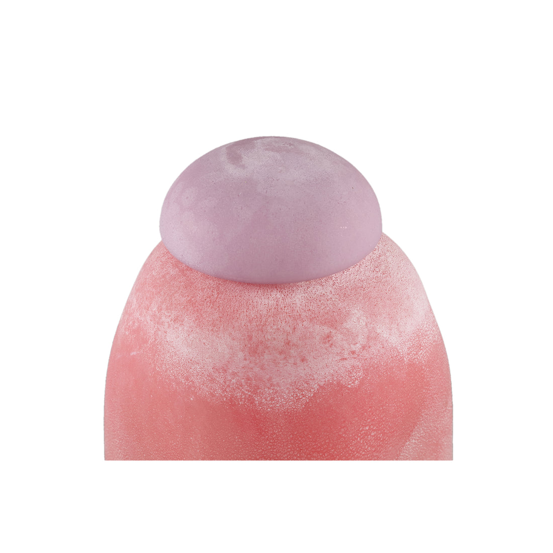 Karlie Pink Matte Glass Bulb Vase Purple Top PTMD 16x16x25 cm - Vaas - PTMD - livinglovely.nl
