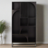 Kast Mode Mango Hout/Mdf Zwart - Boekenkast - J-Line - livinglovely.nl