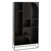 Kast Mode Mango Hout/Mdf Zwart - Boekenkast - J-Line - livinglovely.nl