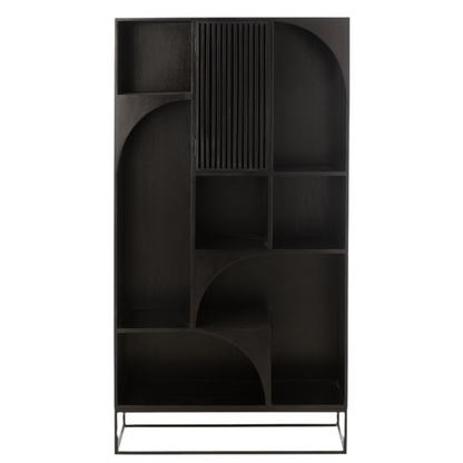 Kast Mode Mango Hout/Mdf Zwart - Boekenkast - J-Line - livinglovely.nl