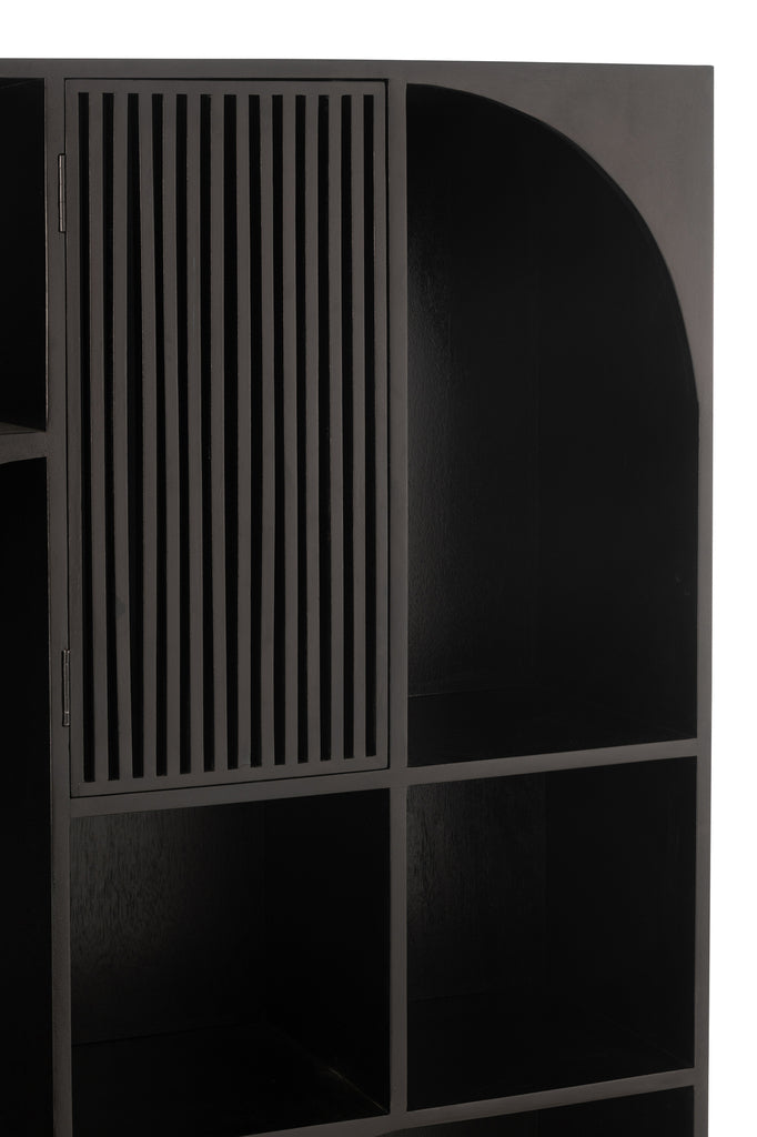 Kast Mode Mango Hout/Mdf Zwart - Boekenkast - J-Line - livinglovely.nl