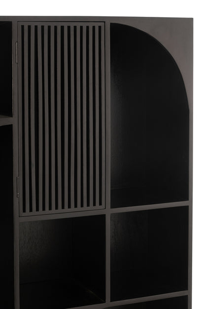 Kast Mode Mango Hout/Mdf Zwart - Boekenkast - J-Line - livinglovely.nl