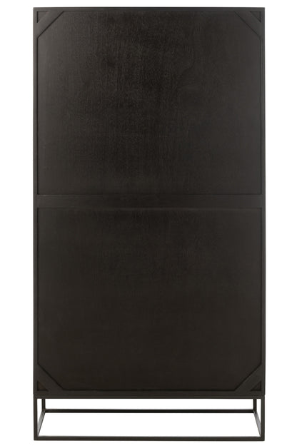 Kast Mode Mango Hout/Mdf Zwart - Boekenkast - J-Line - livinglovely.nl