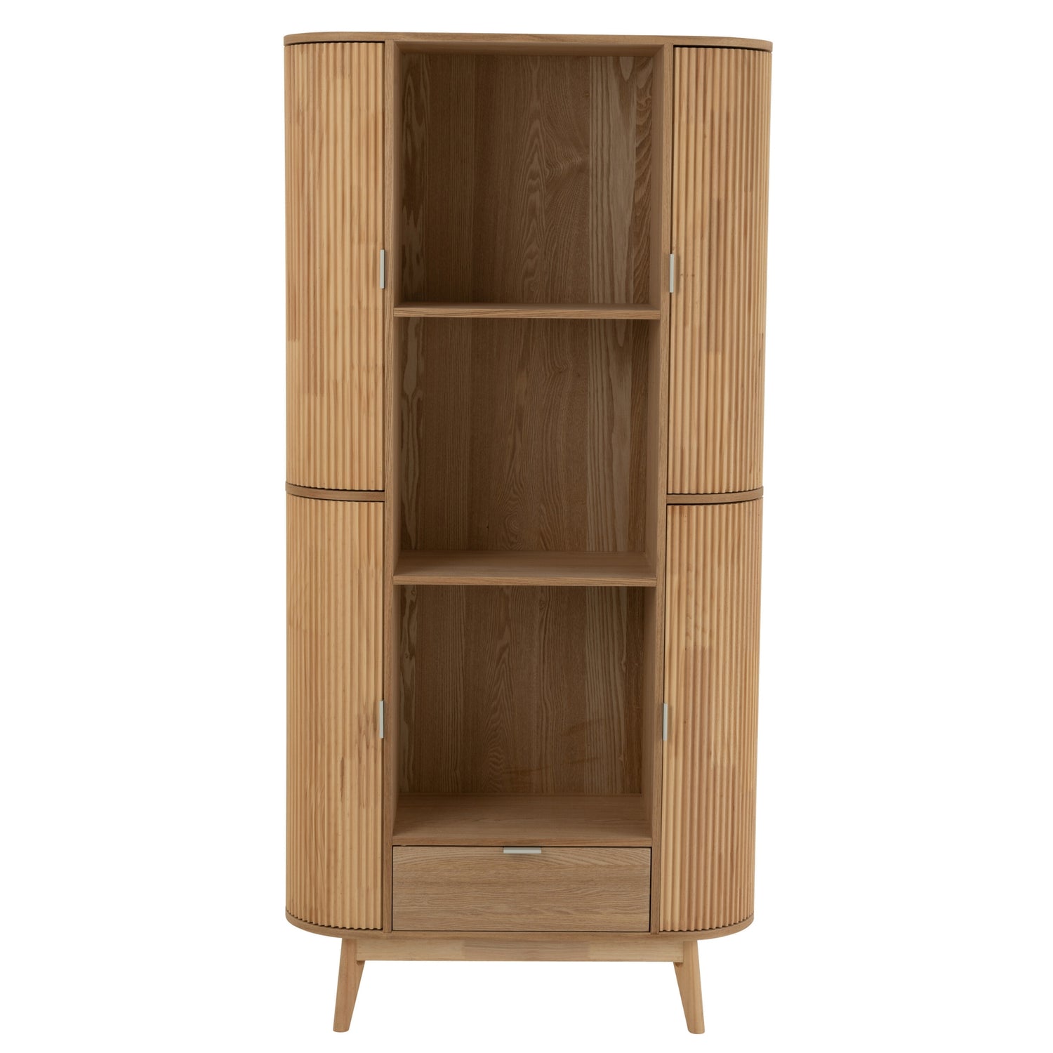 Kast Vakken Rond Mdf/Dennenhout Naturel - Boekenkast - J-Line - livinglovely.nl