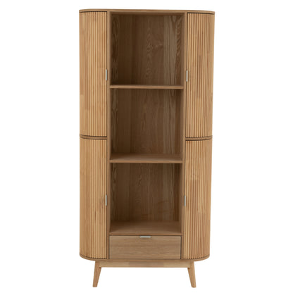 Kast Vakken Rond Mdf/Dennenhout Naturel - Boekenkast - J-Line - livinglovely.nl