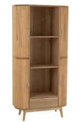 Kast Vakken Rond Mdf/Dennenhout Naturel - Boekenkast - J-Line - livinglovely.nl