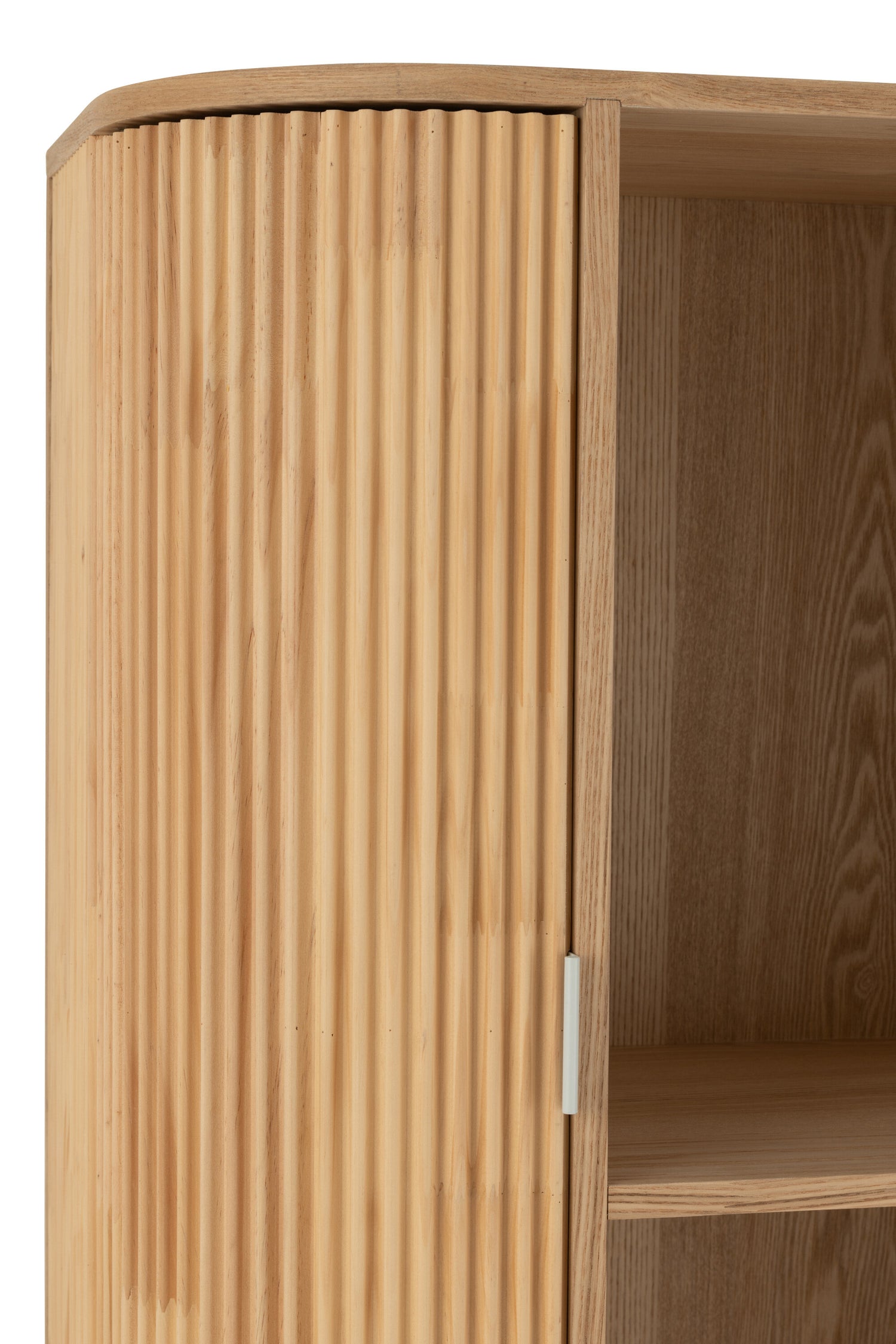 Kast Vakken Rond Mdf/Dennenhout Naturel - Boekenkast - J-Line - livinglovely.nl