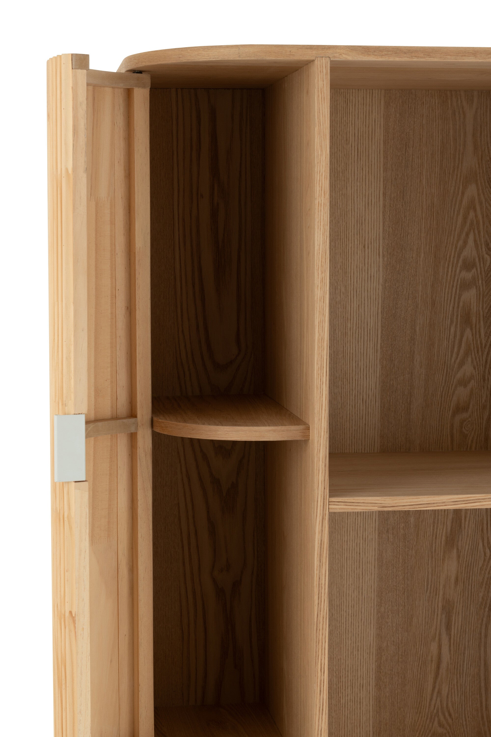 Kast Vakken Rond Mdf/Dennenhout Naturel - Boekenkast - J-Line - livinglovely.nl