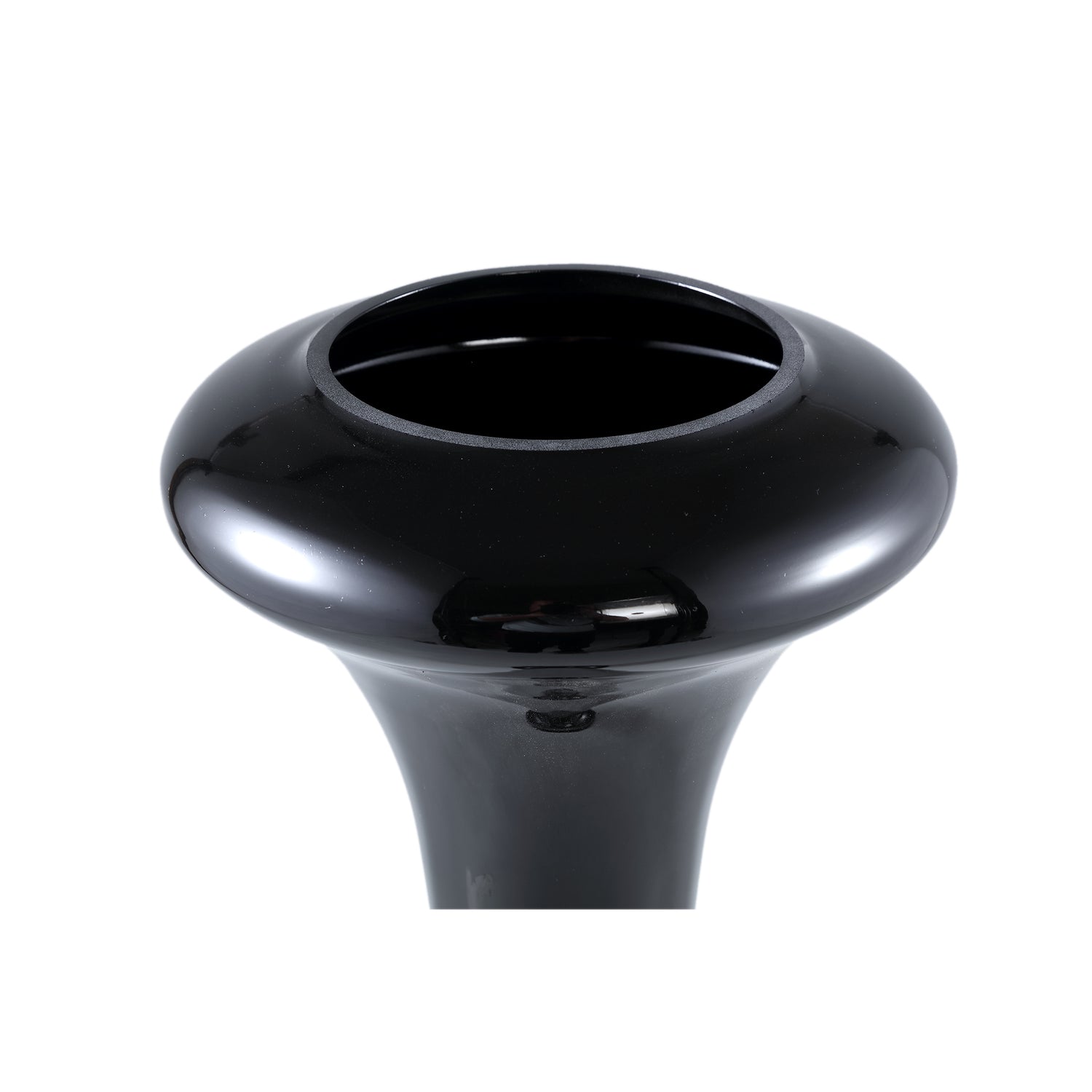 Keighla Black Shaped Glass Vase L Dia29,5x81,5 cm PTMD - Vaas - PTMD - livinglovely.nl