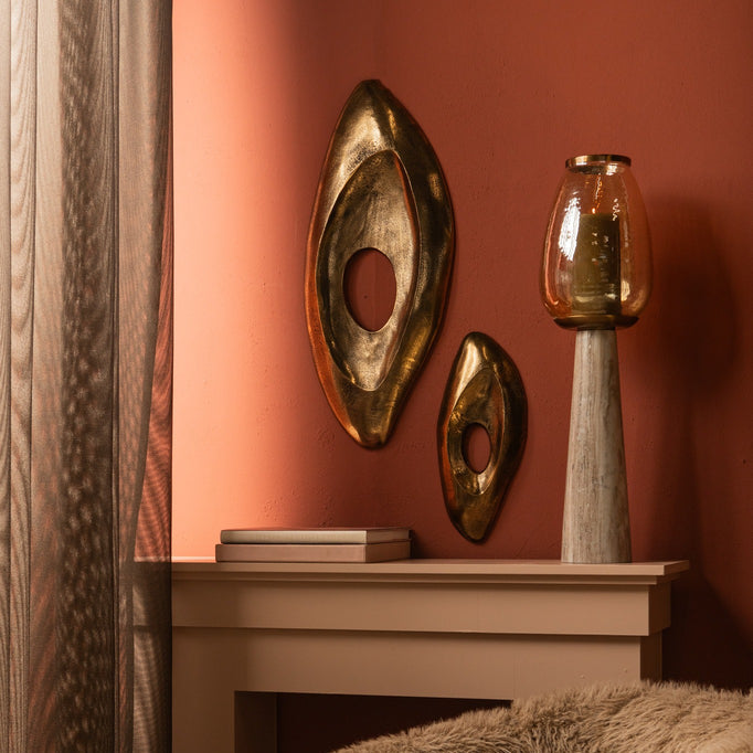 Kellaine Brass casted alu wall panel small PTMD - Wanddecoratie - PTMD - livinglovely.nl