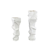 Kellie White Ceramic Organic Shaped Vase High 15,5x48cm PTMD - Vaas - PTMD - livinglovely.nl