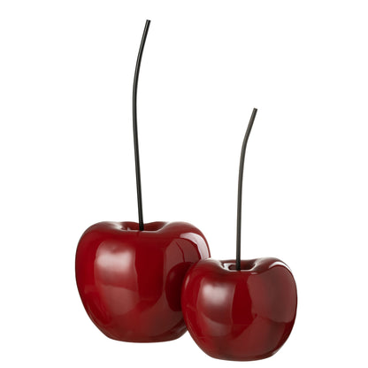 Kers Resine Blinkend Rood Large L24cmxB21cmxH56cm - Beeld - J-Line - livinglovely.nl