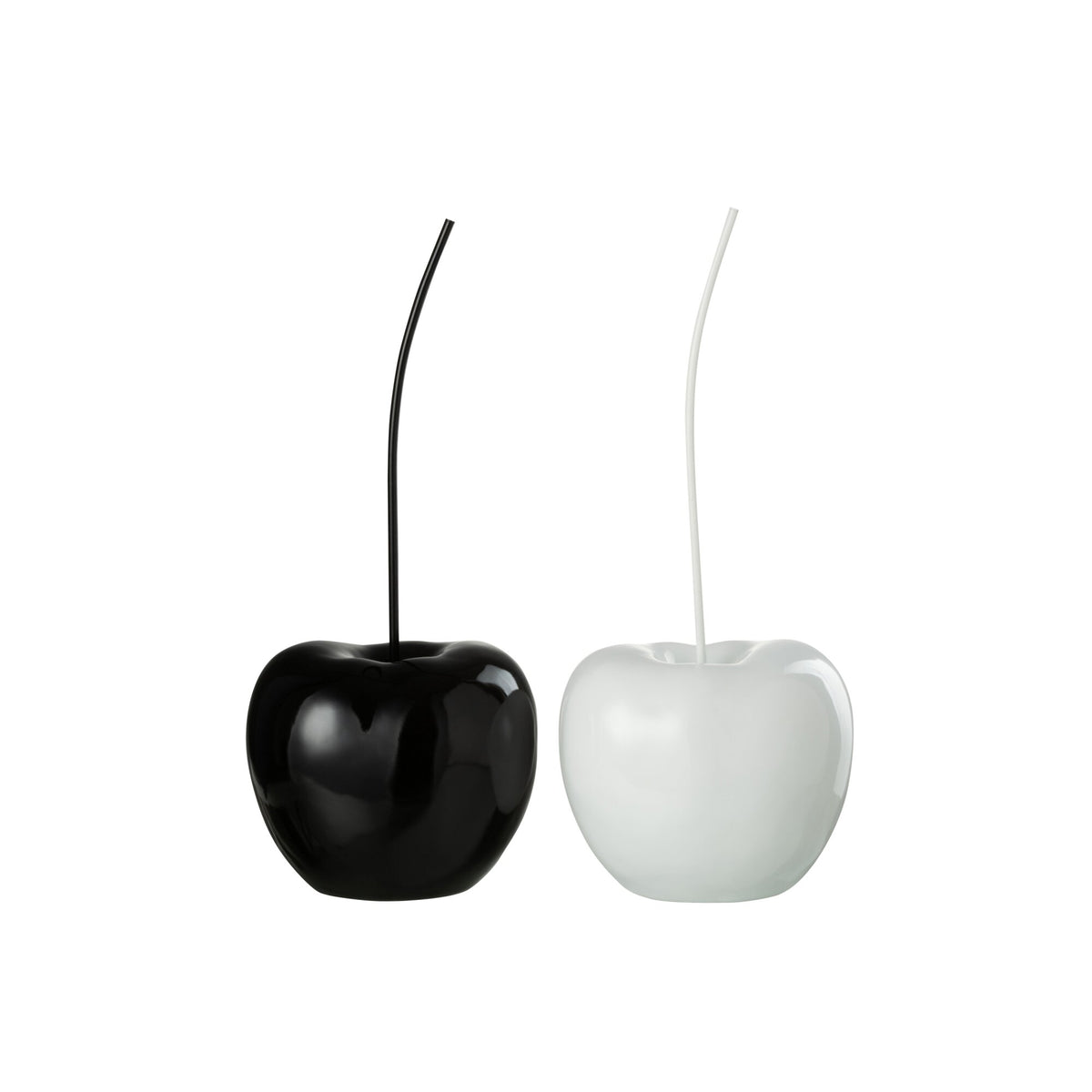 Kers Resine Blinkend Wit/Zwart Large Set Van 2