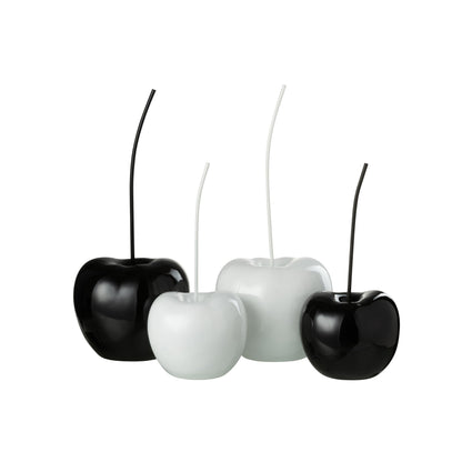 Kers Resine Blinkend Wit/Zwart Large Set Van 2