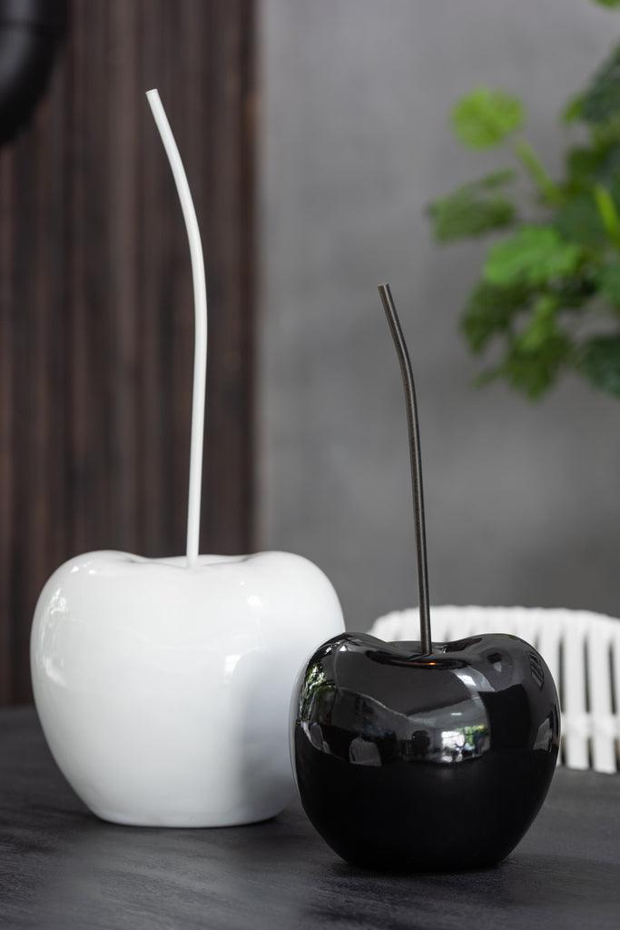Kers Resine Blinkend Wit/Zwart Large Set Van 2 - Beeld - J-Line - livinglovely.nl