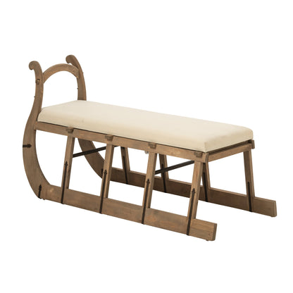 Salontafel Slede Grenenhout Naturel Ecru van J-Line, derde weergave van de houten salontafel