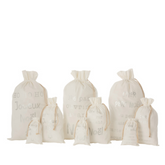 Kerst Zak Frans Velvet Wit Small Set van 3 - Cadeauverpakking - J-Line - livinglovely.nl