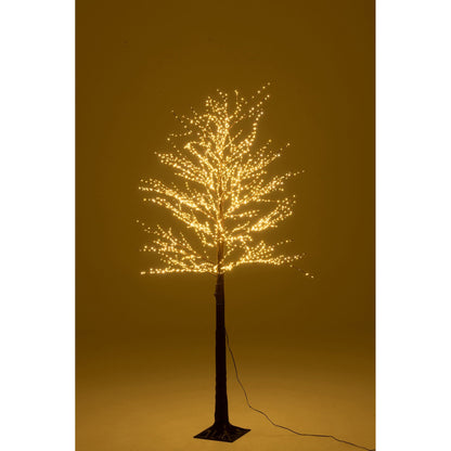 Kerstboom 2000 Led Plastiek Bruin Medium H180cm van J-Line, bruine kerstboom van plastiek, detail van de takken en afwerking